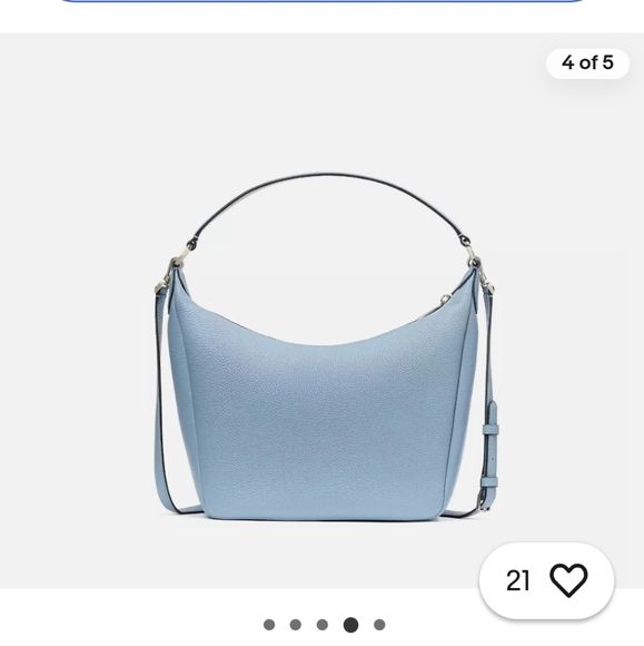 NWT Kate Spade Leila Bag. Pebble Leather in Light Blue - Picture 4 of 6